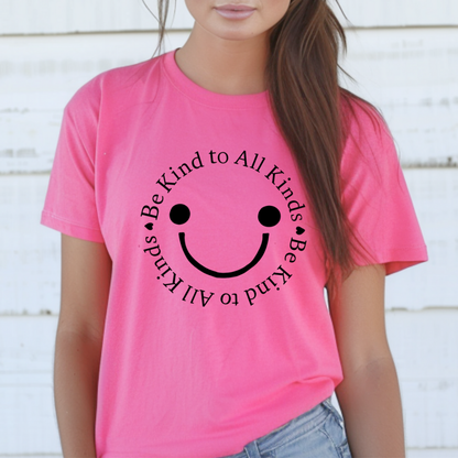 Adult Pink T-shirt - happy face