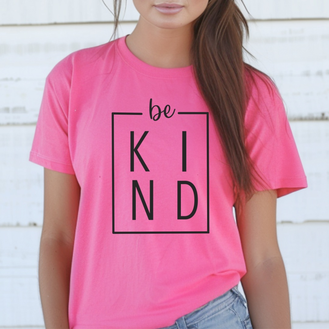 Adult Pink T-shirt - BE KIND