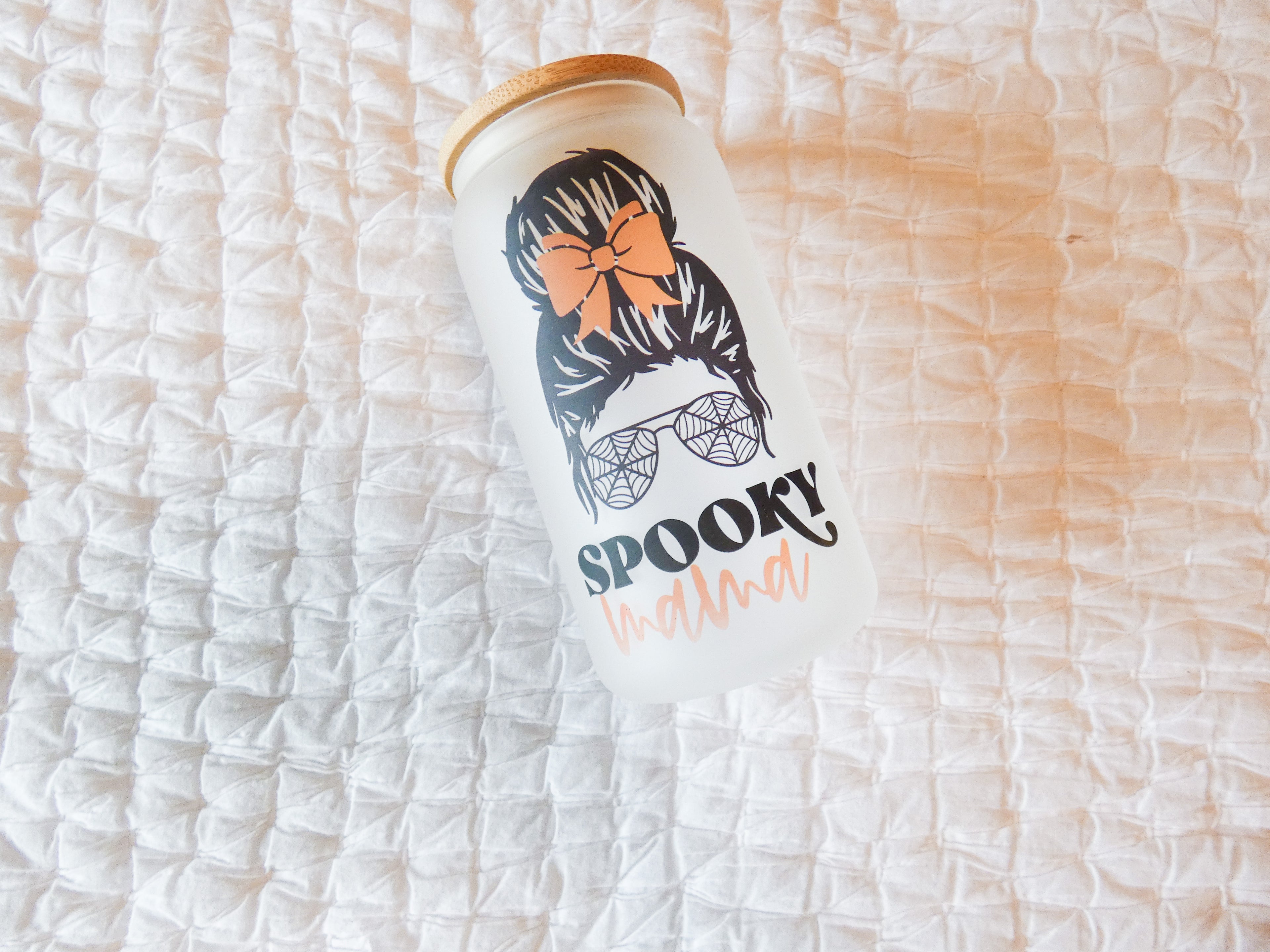 Spooky Mama glass cup