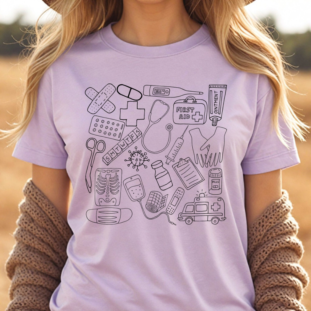 Medical doodle t-shirts