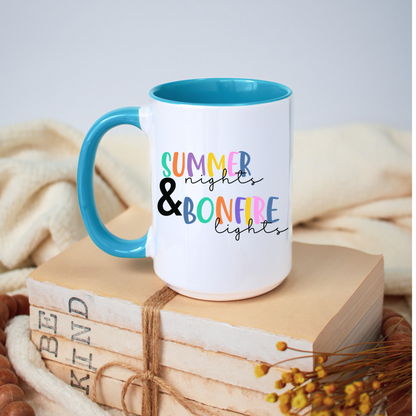 summer nights and bonfire light mug