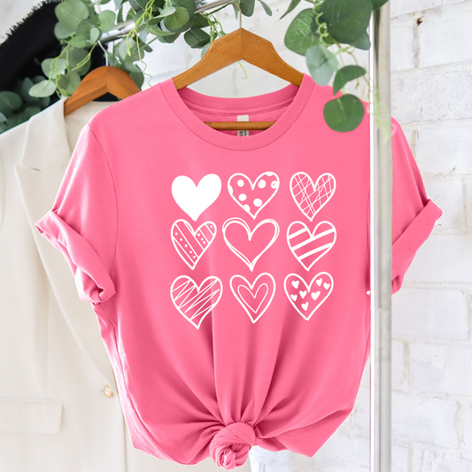 Hearts valentines adult t-shirt