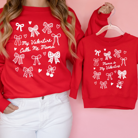 mama/mini valentines crew neck sweater