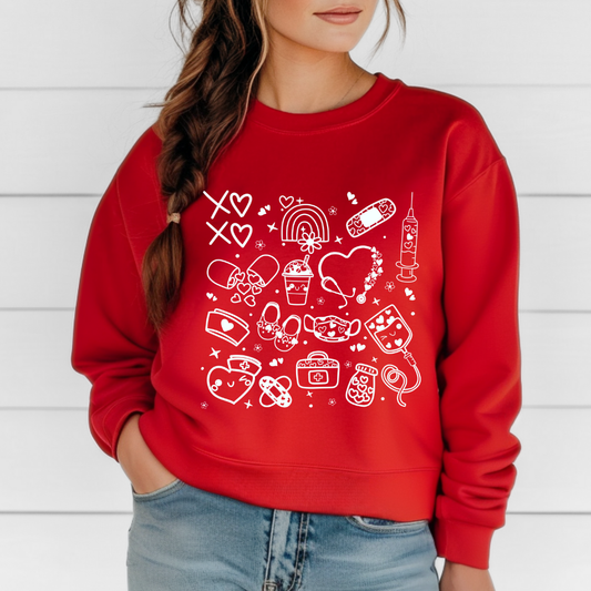Valentines Nurse Crew Neck Sweater
